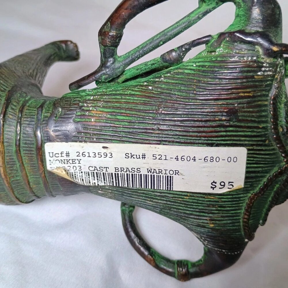 2x Cast Brass Warrior Monkeys Figurines/Statues - ROBB & STUCKEY - SHIPS FREE - Picture 7 of 8